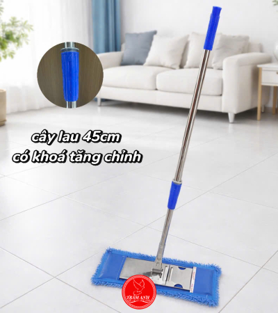 Cây tăng đưa lau ẩm 45cm bản Full inox